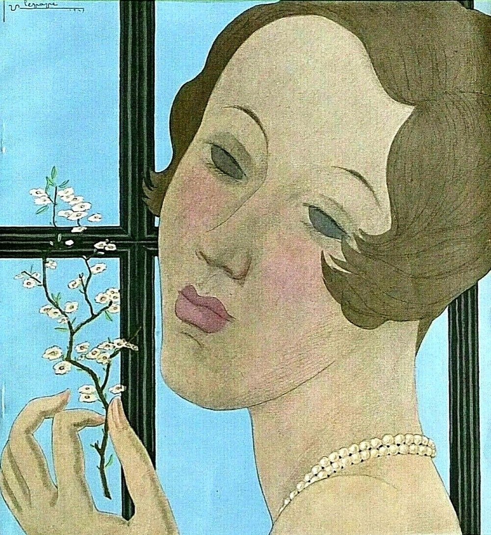 EviVintage's tweet photo. Vogue front cover by George Lepape 1930's💚🇬🇷🇨🇦 https://t.co/90pNlEikPl
