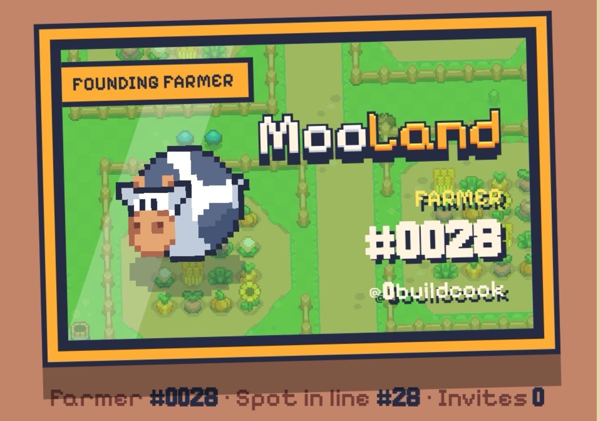 0buildcook's tweet photo. I just joined the MooLand waitlist as Farmer #0028 🐄🌾

Farm · Mine · Fish · Build

Grab your spot: https://t.co/q9YUgNY9xj https://t.co/cRboxRjXYF