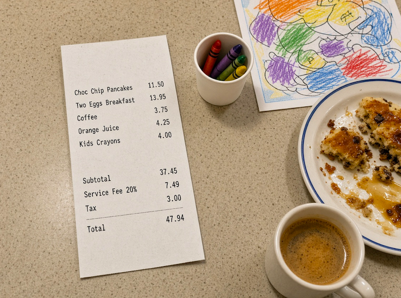 Hayato_ett's tweet photo. Last Saturday, I took my daughter out for pancakes because she had finally lost her front tooth.

The tooth fairy had left her a $5 bill. She brought it in her jacket pocket to show everyone.

When we sat down, our server put a cup of crayons beside her plate.

She colored the kids’ menu the whole time, then put every crayon back in the cup.

The check came to $47.94.

I paid on the card reader. It offered 18%, 20%, and 25%.

I pressed “No tip.”

The server looked at the screen, then at my daughter.

“Maybe the tooth fairy can tip me, since your dad won’t.”

The woman in the next booth turned around.

My daughter was already pulling the $5 out of her pocket.

Then she stopped. She was reading the receipt with one finger under each line, the way she reads her library books.

“Daddy, why did we pay for crayons?”