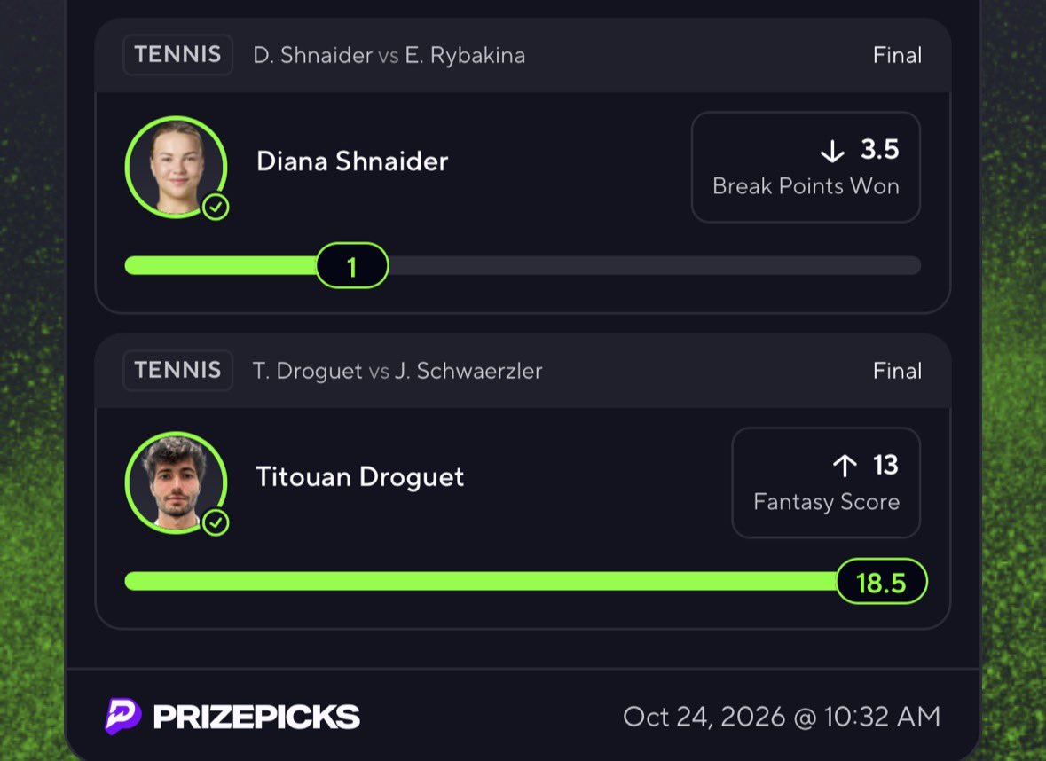 dropshotpoints's tweet photo. VIP Green ✅

Dropping some CFB and then tennis again we go again 🚀

30% OFF 1 week VIP package 📦⬇️
https://t.co/3I4EBmjB1x https://t.co/s8KMR4V6GZ