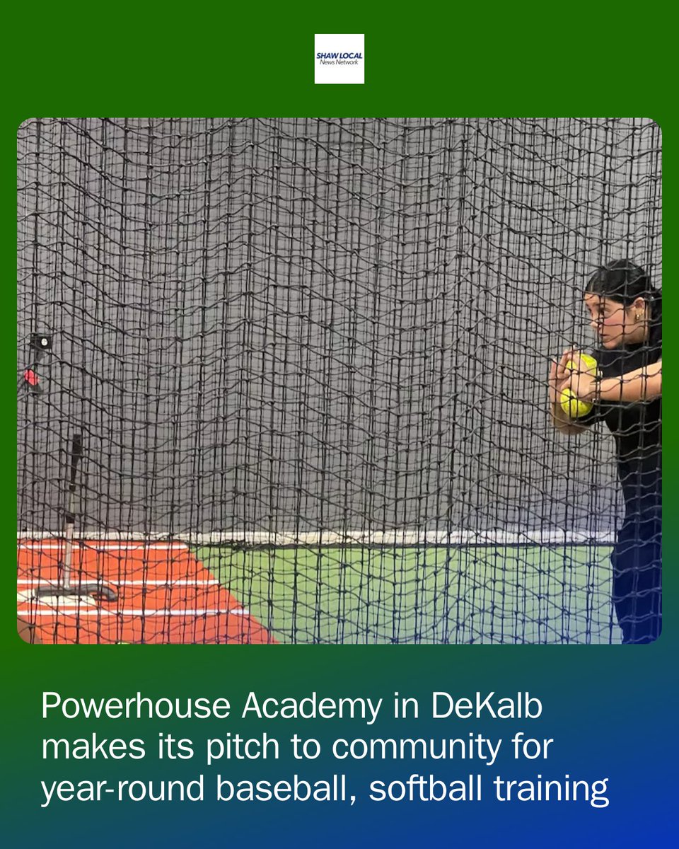 Daily_Chronicle's tweet photo. Powerhouse Academy, a new indoor training facility for baseball and softball, is making its pitch to the community to make DeKalb more of a year-round destination for youth and young adults interested in baseball and softball. https://t.co/qilIZubw5U