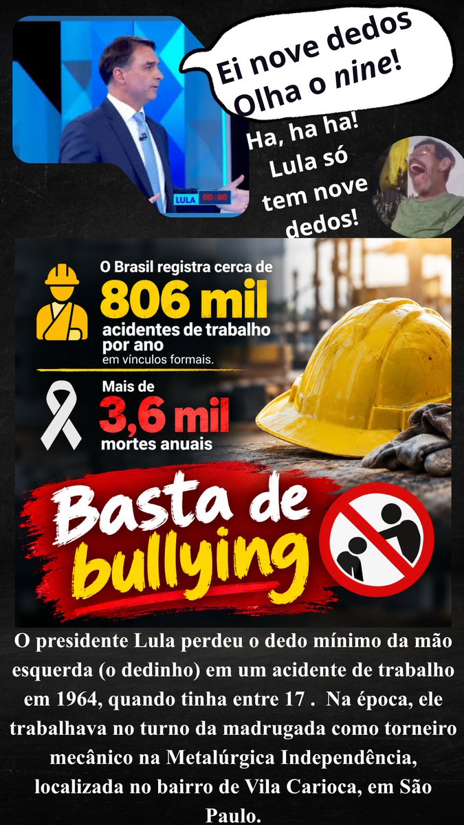 Rubens34194447's tweet photo. @HelioNe05360841 Olá Janones, olha a arte que fiz, sobre Flavio chamar o presidente de nove dedos ou nine. #SoMaisUmVotoProLula #NinguemCalaNossoExercito #ViroteDoExercito #DebateNaGlobo #Lulanarua #LULAVAIVENCER #SomosTodos9Dedos https://t.co/LpnLa5W75d