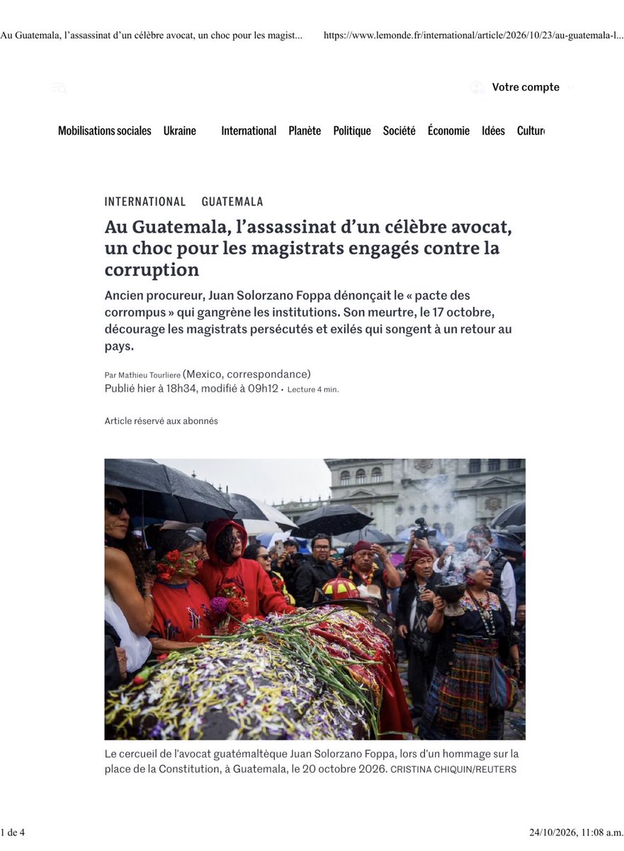 JSandoval1982's tweet photo. Conversé con @Mtourlie, de @lemondefr, sobre el asesinato de Juan Francisco Solórzano Foppa. Más allá de cualquier reflexión, duele profundamente su ausencia. Pienso en su familia y en el dolor que hoy atraviesan. Mi abrazo sincero para ellos. Por Foppa, que se conozca la verdad y se haga justicia.