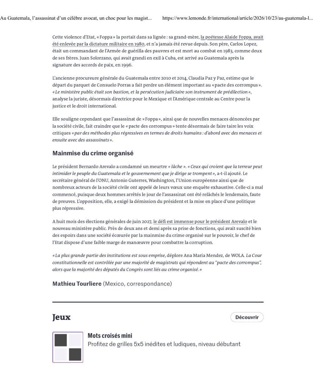 JSandoval1982's tweet photo. Conversé con @Mtourlie, de @lemondefr, sobre el asesinato de Juan Francisco Solórzano Foppa. Más allá de cualquier reflexión, duele profundamente su ausencia. Pienso en su familia y en el dolor que hoy atraviesan. Mi abrazo sincero para ellos. Por Foppa, que se conozca la verdad y se haga justicia.