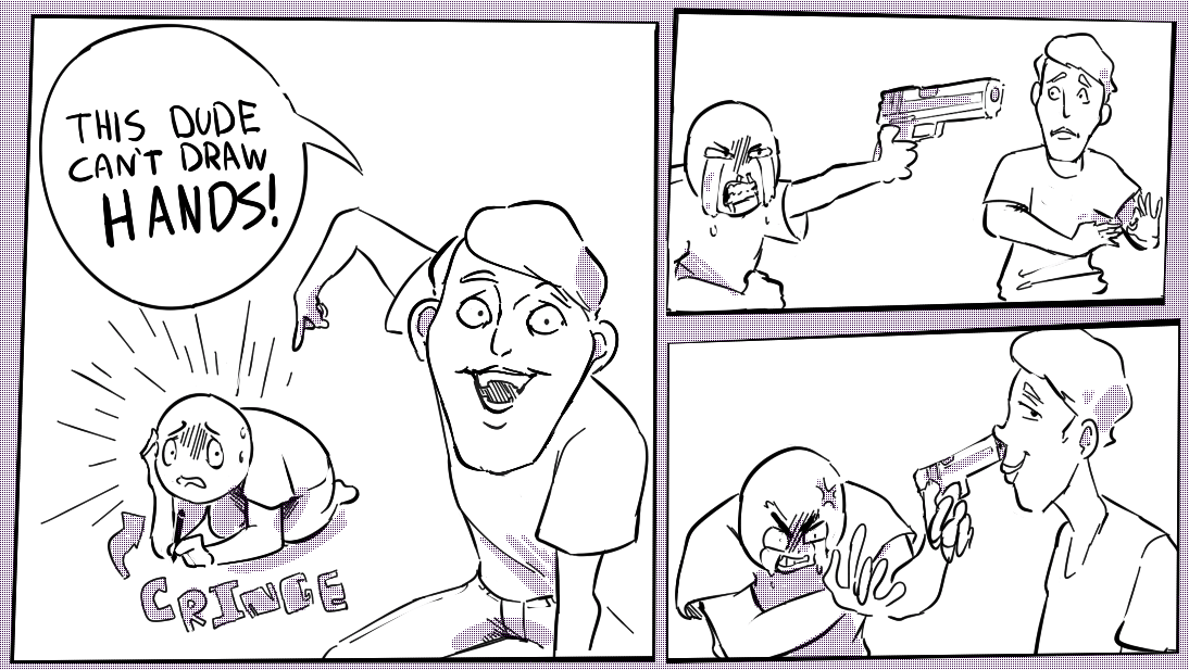 NanjiComics's tweet photo. If people stopped having eyes and hands it'd cut out like 80% of my drawing time. https://t.co/45VPKEic5x