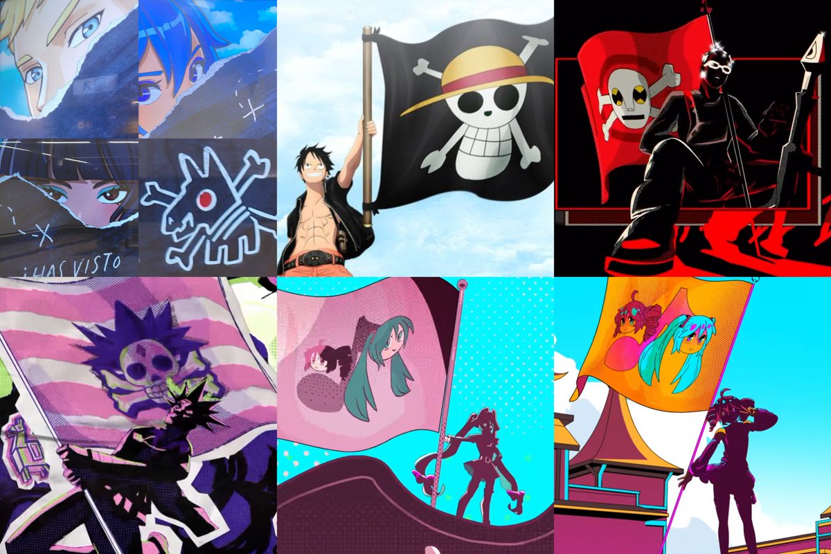 HYPEX's tweet photo. PIRATE CREWS NEXT FORTNITE SEASON

• Jones & Hope
• Straw Hat Crew (One Piece)
• A$AP Rocky
• Lil Uzi Vert
• Kasane Teto & Hatsune Miku
• a 6th unknown Crew

"You won't be the only drawn to these shores.. Hope you're ready for reality's greatest Treasure Hunt"