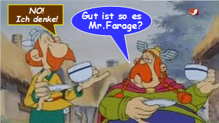 451_Grad_F's tweet photo. Ein oder zwei Stück Zucker &amp; wie viele Tröpfchen Zaubertrank in ihren Tee, Mr. Farage? https://t.co/urXB384dv5