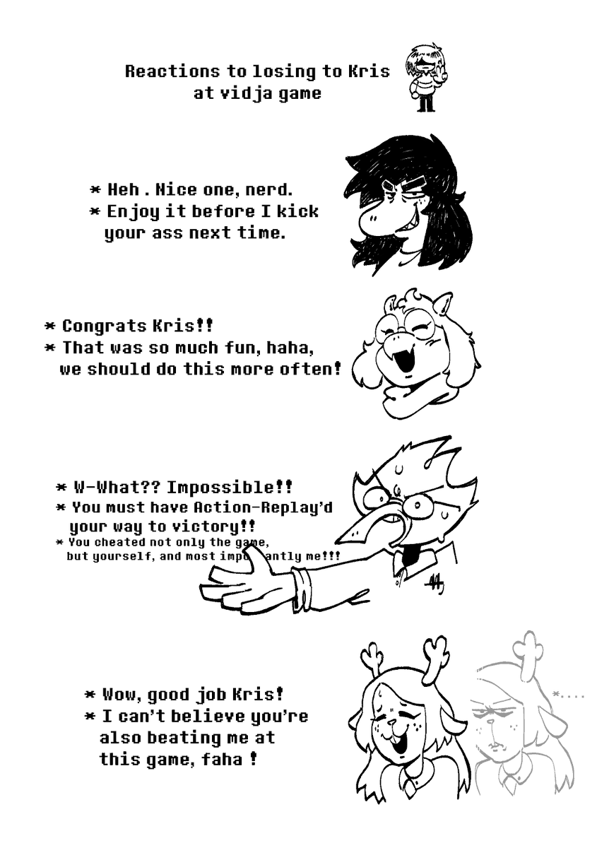 Olistar255's tweet photo. here's your problem. you're a gamer!
#deltarune #deltarunefanart https://t.co/jtiqraXhMd