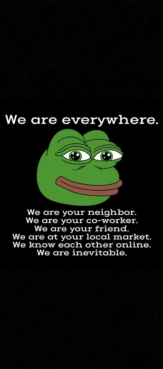 PaulieWGroyper's tweet photo. We are connected and growing stronger every day. We are inevitable.🐸 https://t.co/1t5VW5C2Oc