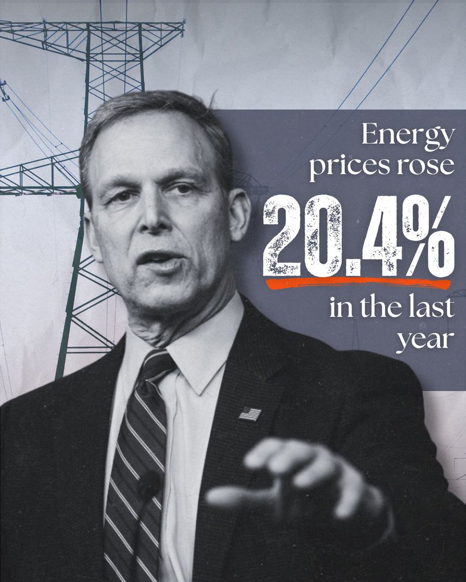 JanelleStelson's tweet photo. Energy prices are up 20.4% since last year. Gas alone is up 34.2%. The war in Iran has increased the costs of gas, diesel and fertilizer... and Scott Perry has voted 6 times for the war in Iran. I will vote to end the war and focus on lowering prices here at home. https://t.co/KljyDYOKnz