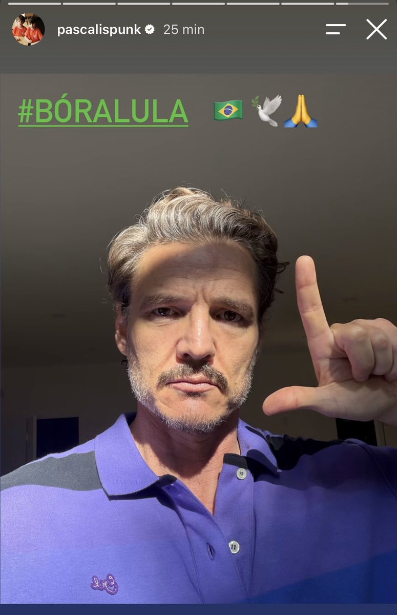 oxentepipoca's tweet photo. Pedro Pascal via IG. #BoraLula https://t.co/wVzo4NKhpD