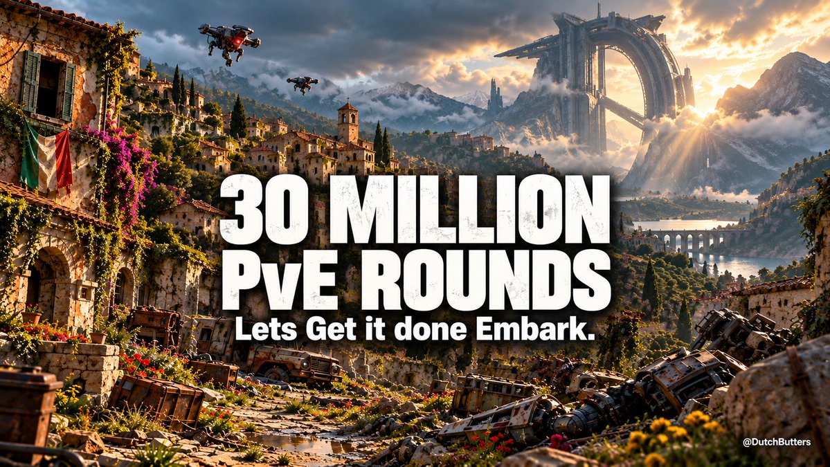 DutchButters's tweet photo. 30 million PvE rounds. That's what the community put in during the @ARCRaidersGame PvE test and Embark is paying attention. The test just wrapped up and they're saying they'll reveal their PvE plans in November. 

We all know this game was BUILT for PvE. The AI, the world, the co-op loop, it all works better when you're not getting grief-killed by some clown while you're trying to loot. Embark, the data is right there. 

Give us permanent PvE and watch the player count explode again @EmbarkStudios
