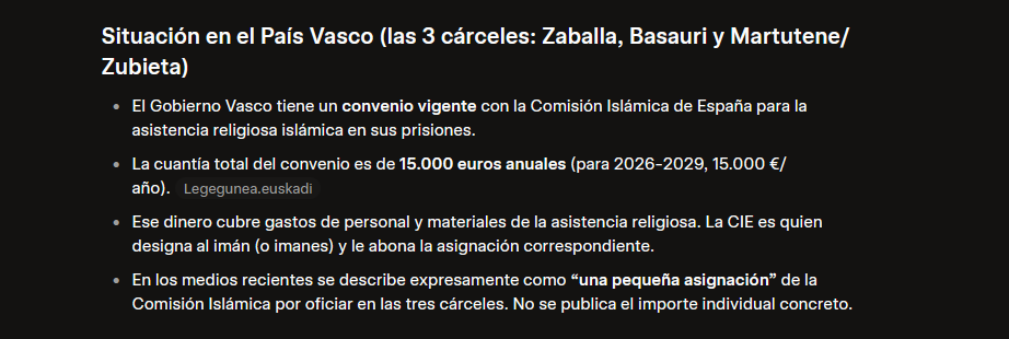 yukoekony's tweet photo. @InigovanEyck Ojo que esa "asignacion de la comision islamica" tambien la paga el estado con una licitacion anual de 15.000 euros al año https://t.co/ZfxpX7sIWX