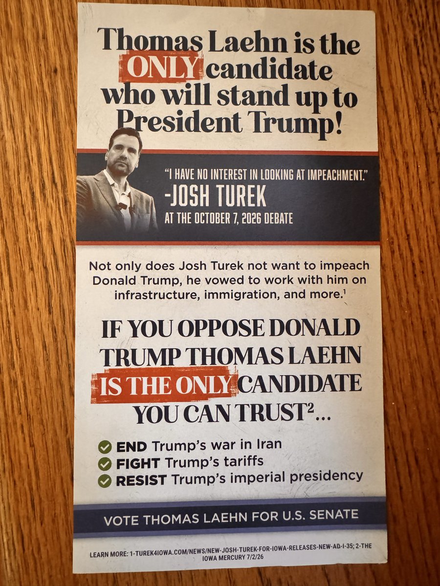KerryHowley's tweet photo. Iowa mailbox update: something called “hawkeye liberty PAC” arguing Turek too Trump-friendly, vote for a rando instead https://t.co/vQssdzPdJD