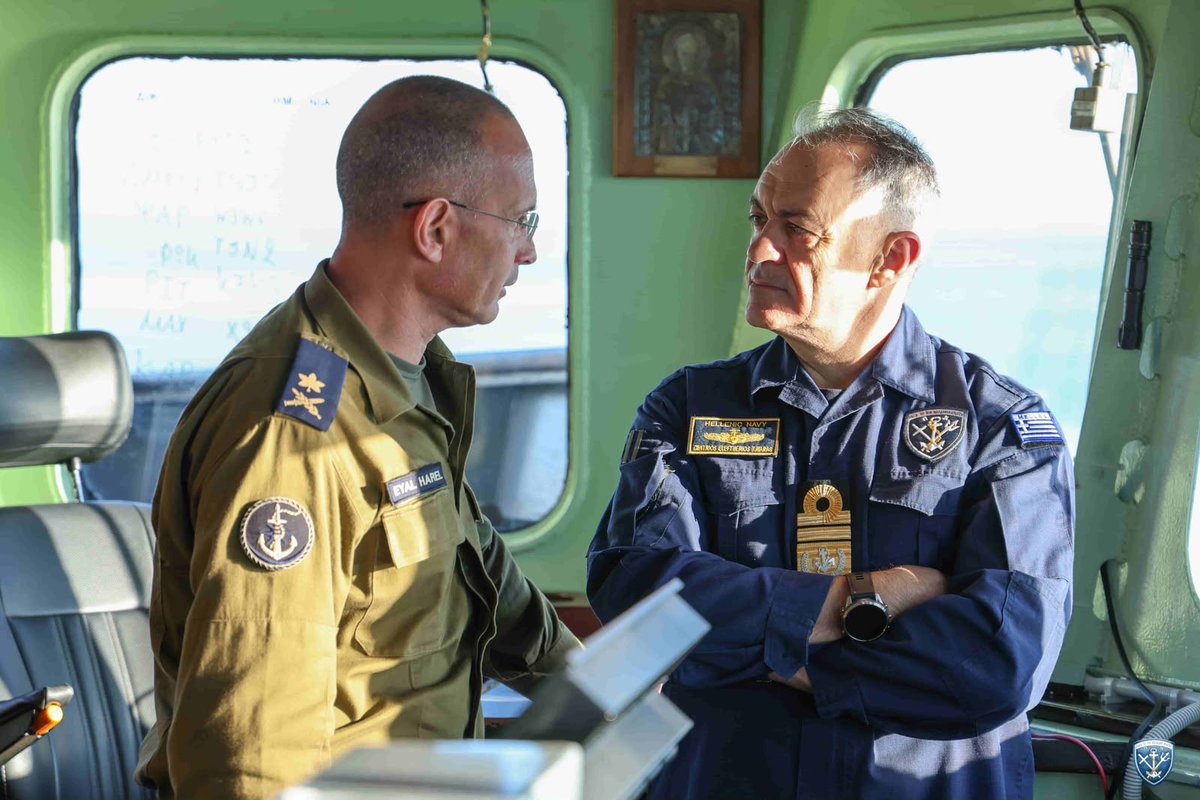 🇮🇱🤝🇬🇷 JOINT NAVAL EXERCISE: The Israeli Navy and Hellenic Navy conducted a joint exercise in the Mediterranean Sea, led by the commanders of both navies.