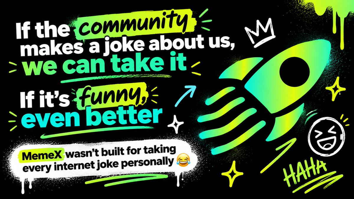 BOT_MEMEX's tweet photo. If the community makes a joke about us, we can take it

If it's funny, even better

MemeX wasn't built for taking every internet joke personally 😂 https://t.co/E3ip8psAJr