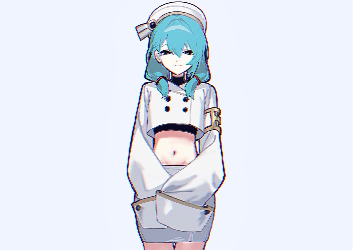 shumatsu3210's tweet photo. 線画は黒に近い紺色で背景は薄いペールブルー1色にすると無機質な画面になってオススメです https://t.co/86gvlqnquQ
