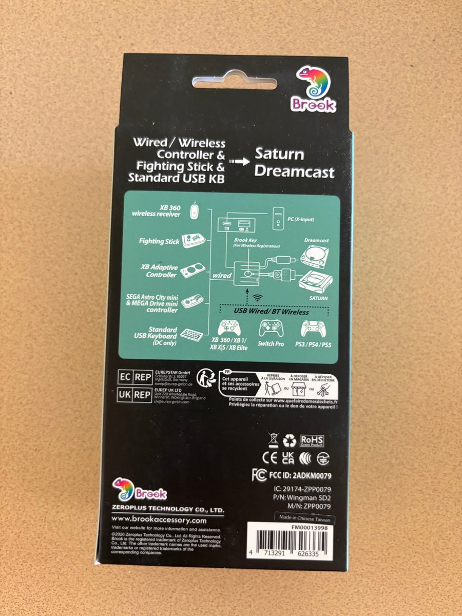 RetroArcadeRAC's tweet photo. The Brook Wingman SD2 has arrived at RetroArcadeCrafts! 🎮

PS5, Xbox &amp; Switch Pro on Dreamcast or Saturn!
✅ Wired/Bluetooth
✅ 2,400 VMU blocks
✅ Remap &amp; Turbo
Which console?
https://t.co/AdhN8ba23q https://t.co/YPHu7fGRg9