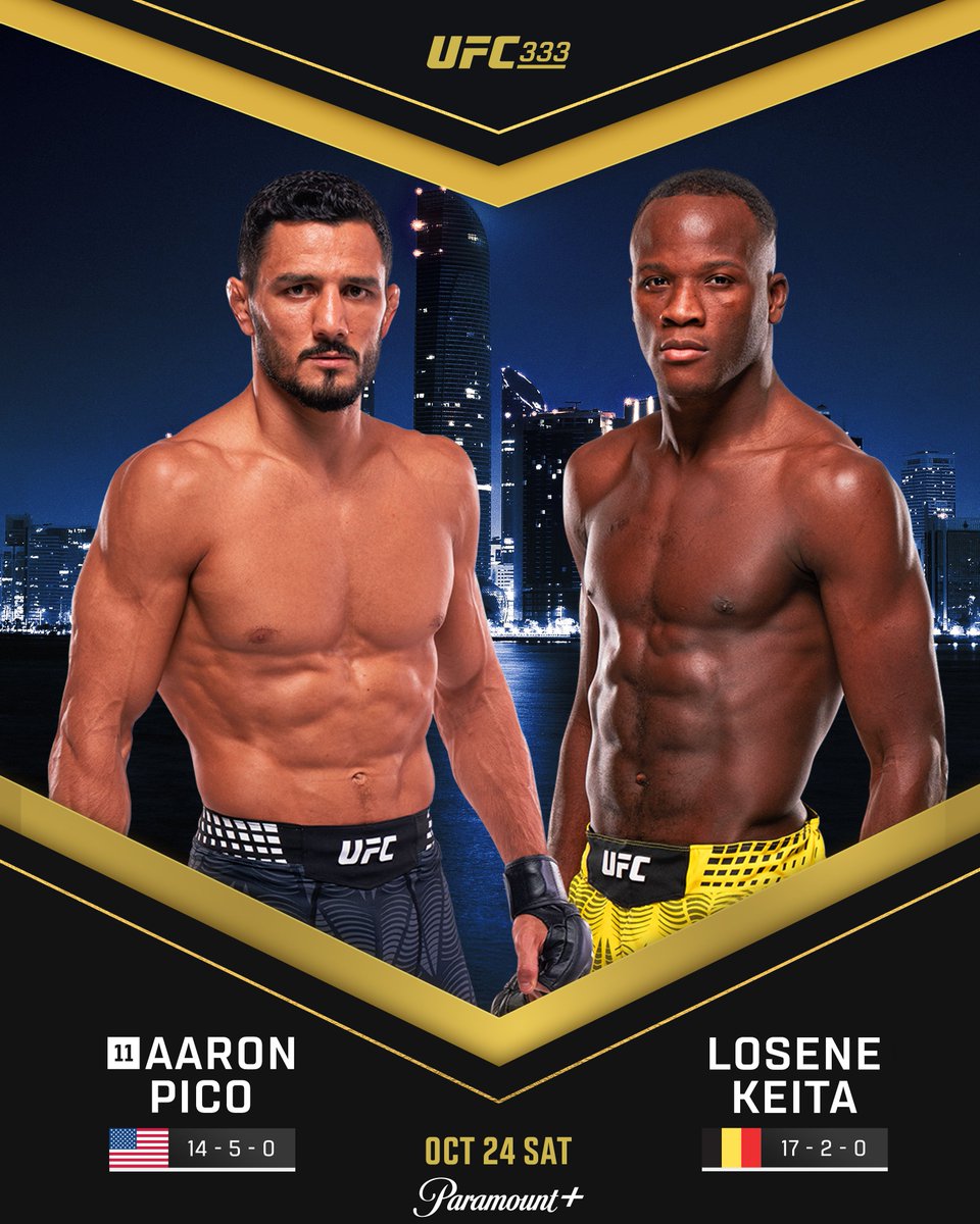 ufc's tweet photo. MAIN CARD TIME 🤌

Aaron Pico vs Losene Keita

@VisitAbuDhabi | @InAbuDhabi | #InAbuDhabi

[ #UFC333 | LIVE NOW on @ParamountPlus ] https://t.co/MyKZThHMav