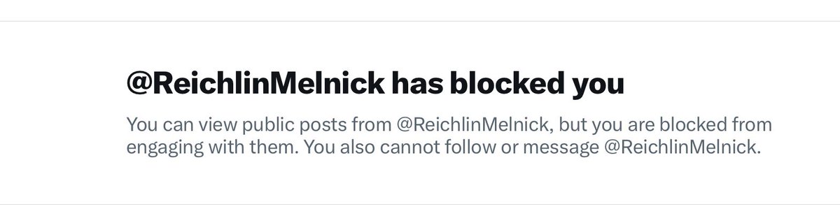 PolitiBunny's tweet photo. I came to your timeline to ask why you blocked @shipwreckedcrew only to find I’m blocked as well.

What a coward. -> @ReichlinMelnick https://t.co/lkBvsQgURq