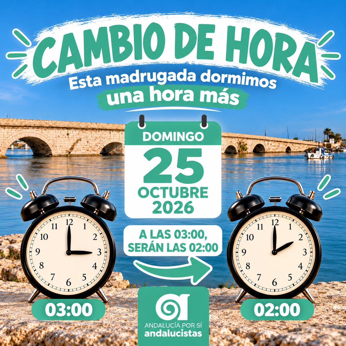 AndaluporsiSFdo's tweet photo. ¡No os olvidéis! Esta noche tenemos una hora más para soñar con un San Fernando Andalucista 🕑💚#sanfernando #andalucíaporsí https://t.co/vnee2MmmVt