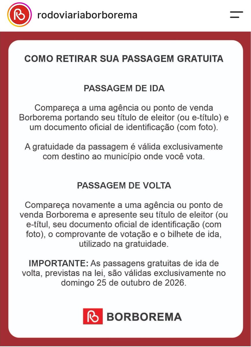 AecioPaula's tweet photo. Como retirar sua passagem gratuita na Borborema e na Progresso 👇 https://t.co/tH9gbw40hy