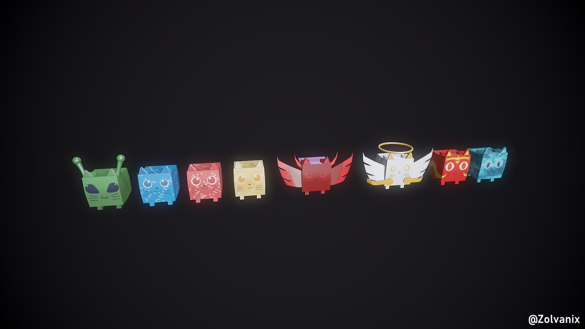 Zolvanix's tweet photo. Pet sim style models I made for a client

❤️ + 🔁 are appreciated!

Commissions open! Contact me on discord https://t.co/V0Fwh0OIkx

#Roblox #RobloxDev #b3d #blender #3dart #roblox3d #blender3d #painter https://t.co/FopU4979jK