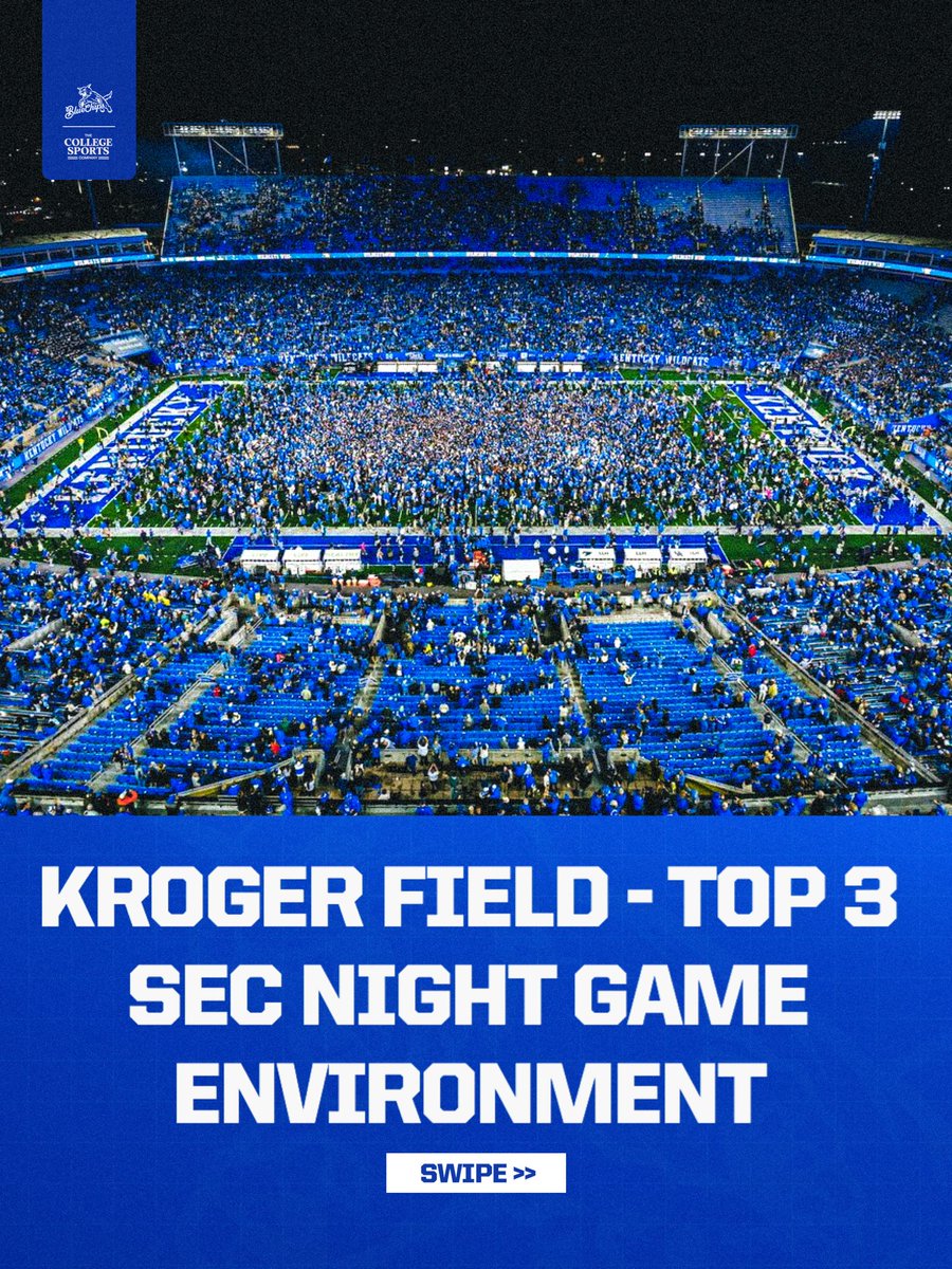 BlueChipsBBN's tweet photo. We’ve been trying to tell y’all 👀 

This isn’t us just saying it, we’ve got the stats to back it up to. Check quotes on this post to see how @UKFootball’s home atmosphere has been one of the best in the SEC during night games ✍️ https://t.co/sDy7QX5UUq