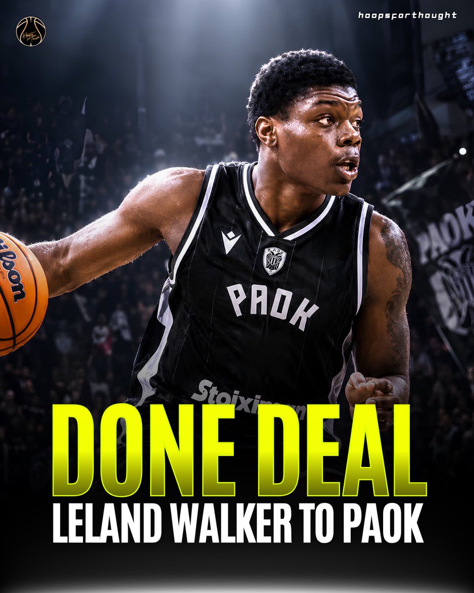 hoopsfthoughtgr's tweet photo. PAOK has agreed terms with BCL breakout star Leland Walker on a 2.5-year contract, with plans to send him out on loan for the remainder of the season👀

Via: @tsibos10 

#paokbc #euroleague #paobc #olympiacosbc https://t.co/6hBvD4fz3Y