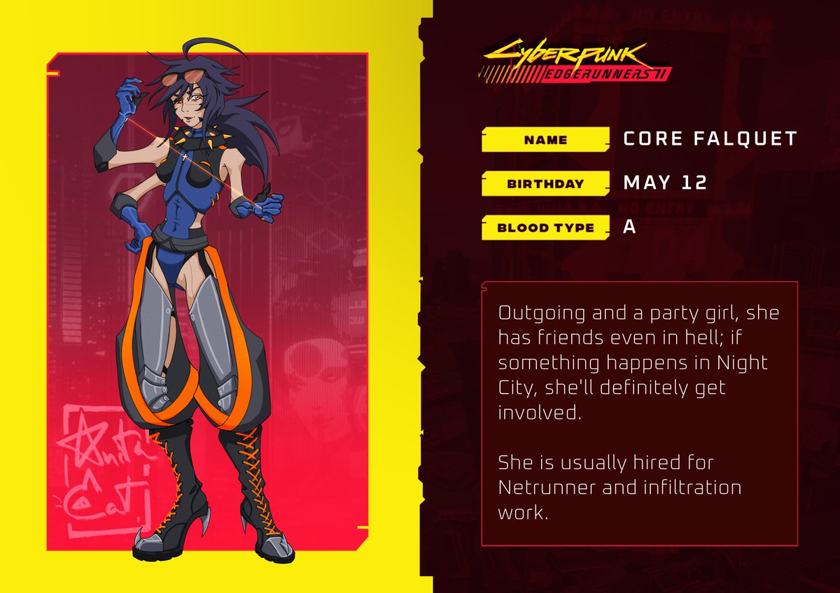 AnitaCat360's tweet photo. Guys! I finally got to watch the new Cyberpunk Edgerunners 2 series!

I liked it so much that I couldn't help but make an OC similar to my game character, hehehe, I made a template in case you want to make your OCs too 👉🏻👈🏻

#Edgerunners2 #Cyberpunk2077 #CyberpunkEdgerunners2 https://t.co/j8Nq8MJAKT