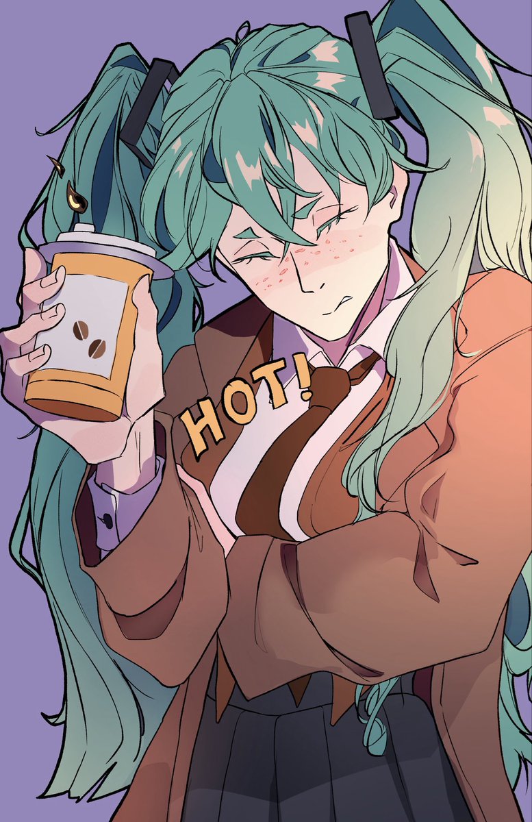 lvicifer's tweet photo. Detective Miku? I’m on my way to finally maybe possibly find a unique art style I actually really like. So welcome to my journey. I’m 26 yo, feeling not good enough, but eager to get better everyday ✊ 
#miku #comics #fanart #coffee #sketch https://t.co/N5yEHw4CFS