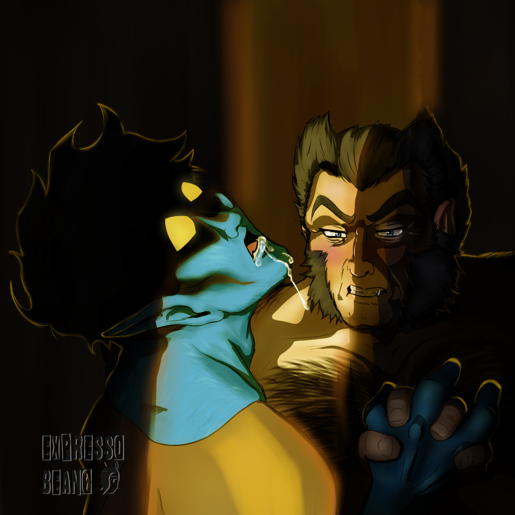 ExpressoBean0's tweet photo. #Kinktober day 23 #Caughtintheact
I'm late posting this😅
Today is #Logan and #Kurt getting caught doing some... intimate activities😏 Someone should have knocked before opening a door.
Second image is a zoom-in without the shadows😎
#Logurt #Blowjob #Digitalart #Kinktober2026 https://t.co/JHxYeACYFj