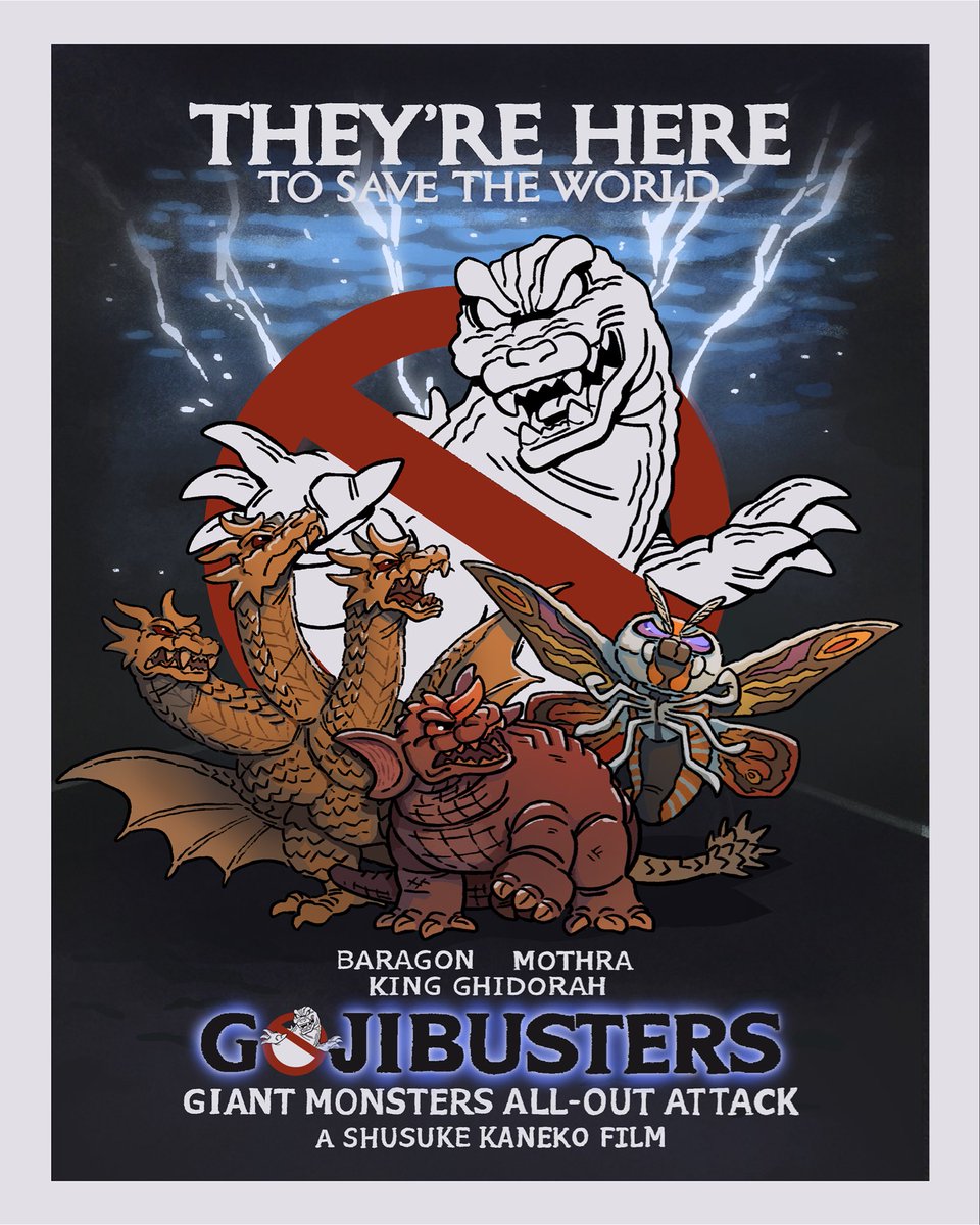 quaziesart's tweet photo. Who ya gonna call? 
#godzilla https://t.co/nLuRMmOSQz