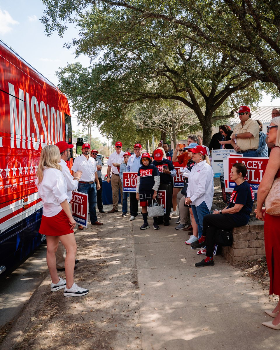 Burrows4TX's tweet photo. Second stop of the day in Spring Branch, Texas!

Great to be out working the polls alongside Chair @LaceyHullTx and so many of her fellow Republican colleagues, @StanGerdesforTX, @TerriLeoWilson, @Schoolcraft4TX, and @ManoForStateRep!

Remember, most polling locations are open until 7 PM today. #OnePartyOneMission #SpeakersStrikeForce