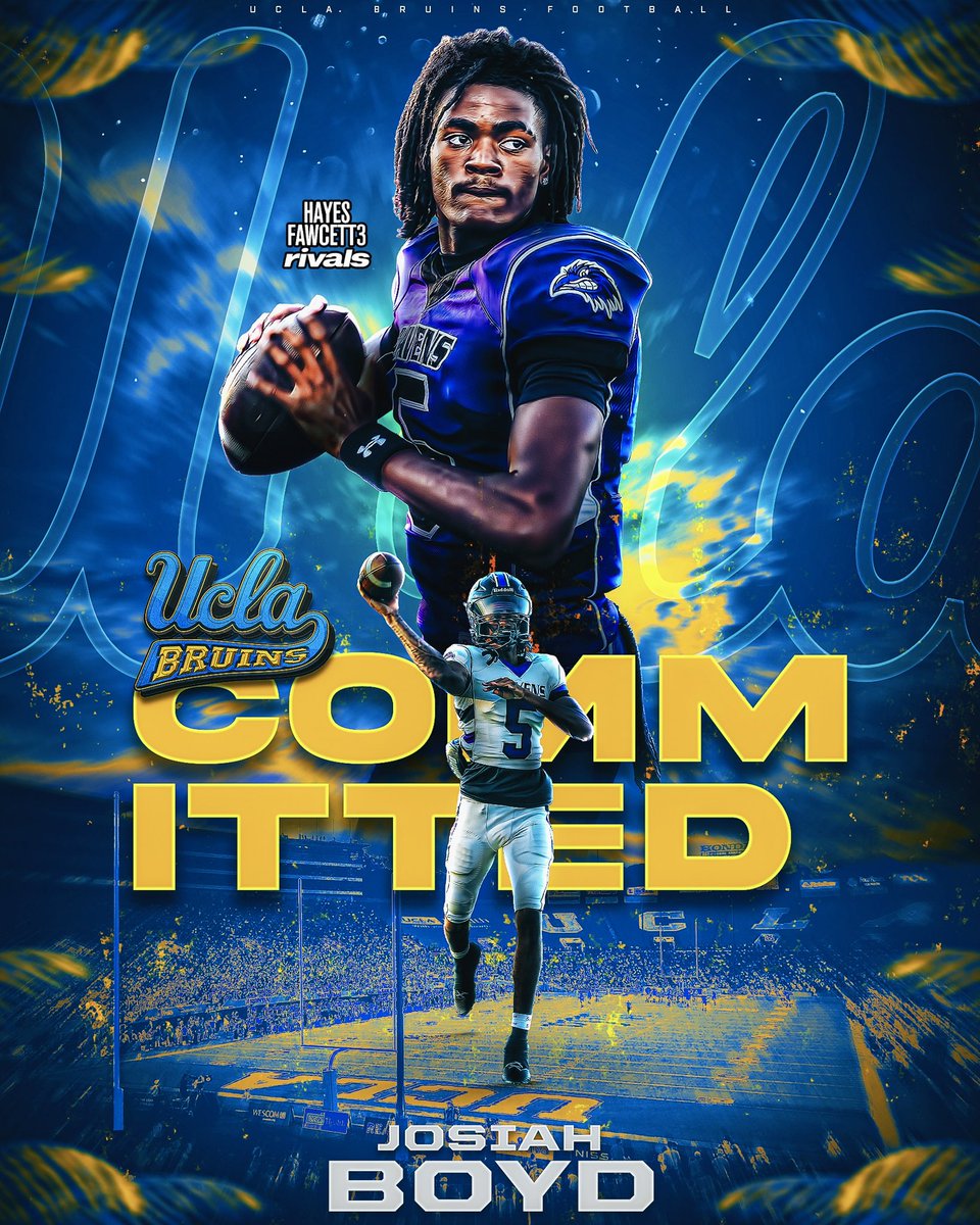 Hayesfawcett3's tweet photo. BREAKING: Elite 2028 QB Josiah Boyd has Committed to UCLA, he tells me for @Rivals

The 6’3 180 QB from Moreno Valley, CA chose the Bruins over Oregon and Kentucky

He’s ranked as the No. 2 QB in the 2028 Rivals300

https://t.co/lIdhpN8YtO https://t.co/WPKkwN6htY