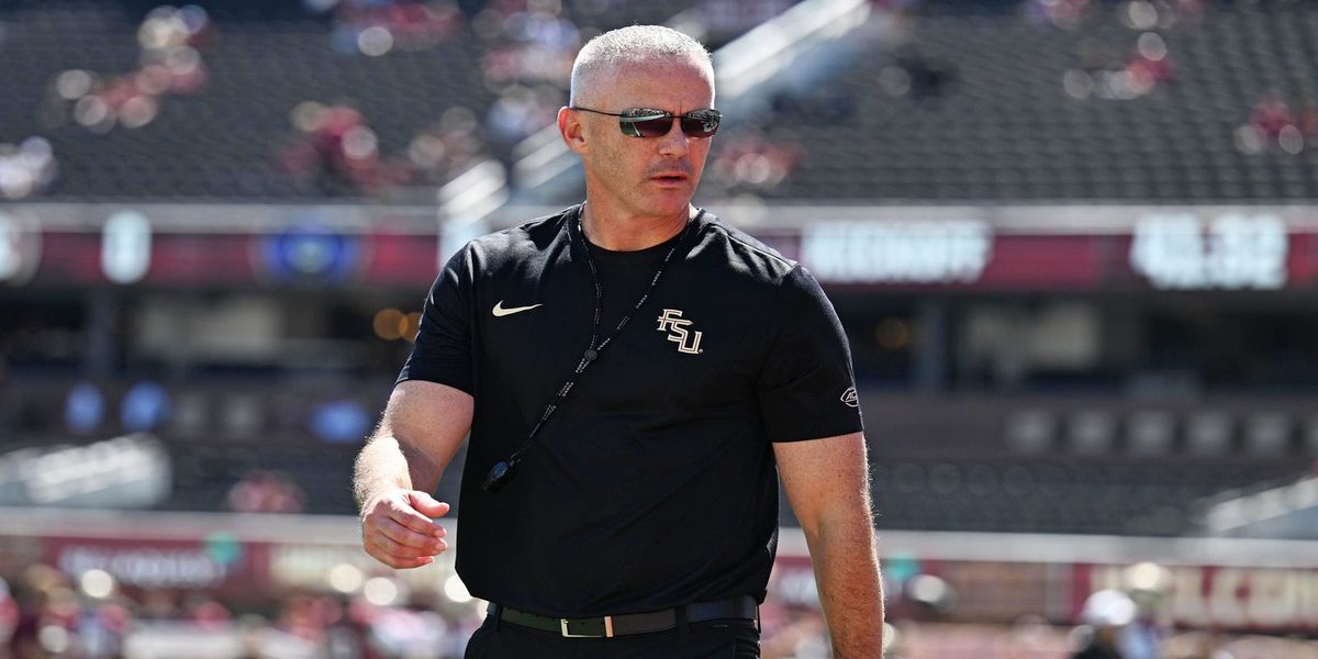 FSUWire's tweet photo. Mike Norvell making strong push for key QB target

📸 Melina Myers, IMAGN IMAGES via Reuters Connect https://t.co/dDZpklsjdG https://t.co/yxmUS5Mud2