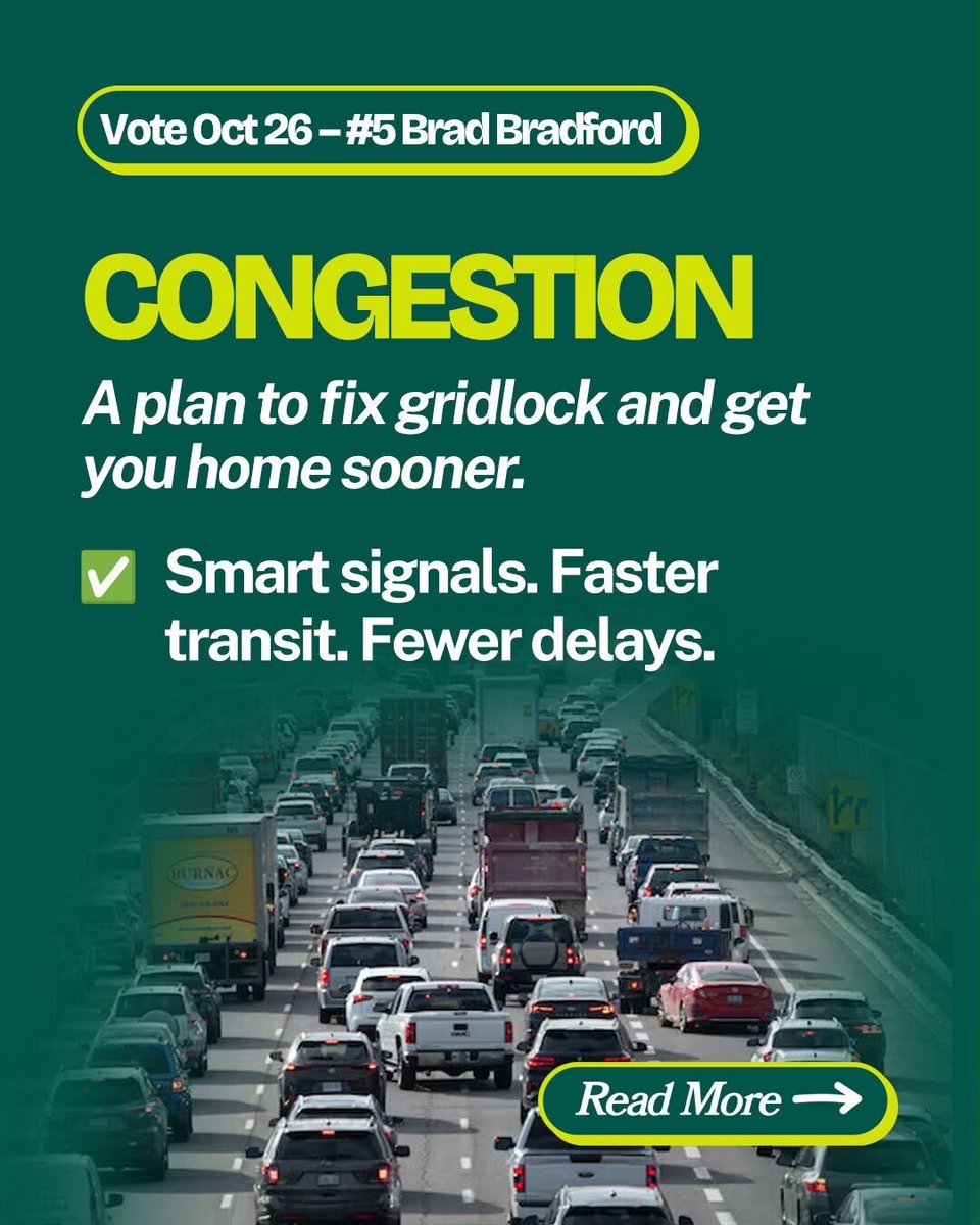 BradMBradford's tweet photo. Crime. Congestion. Cost of living.

These are the issues residents feel every day. 

I’m running for Mayor because I believe we can do better on all three.

On October 26, vote for change. Vote to help Toronto meet its full potential. https://t.co/GV6qE4sECC