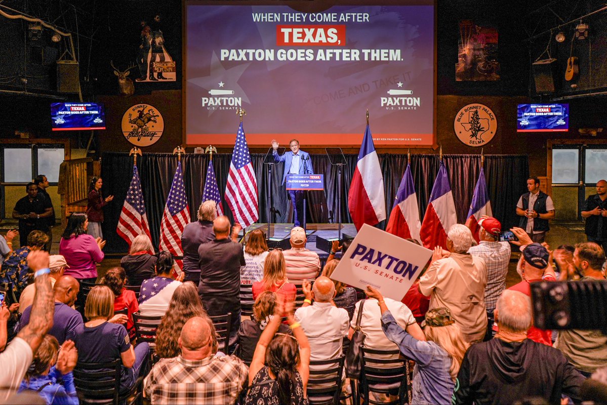 KenPaxtonTX's tweet photo. We ended day 5 of early voting in Selma! 

If you haven’t voted yet, get to the polls! We have less than a week left before early voting ends. Every vote matters, every voice counts. Never back down! https://t.co/w40NECiOog