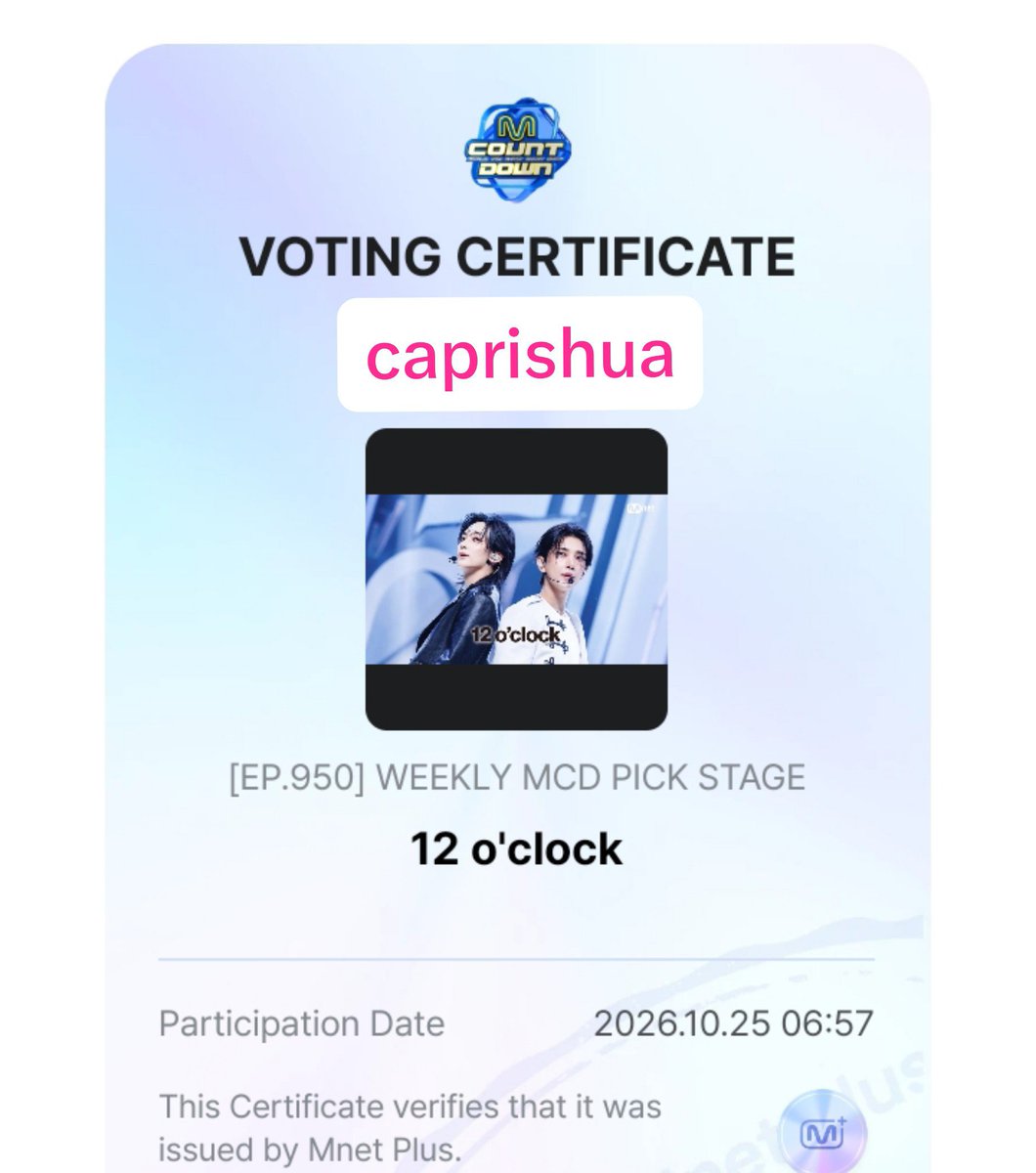 caprishua's tweet photo. 6. 25/10/2026 (mnet) https://t.co/1I7hgq8Fv3