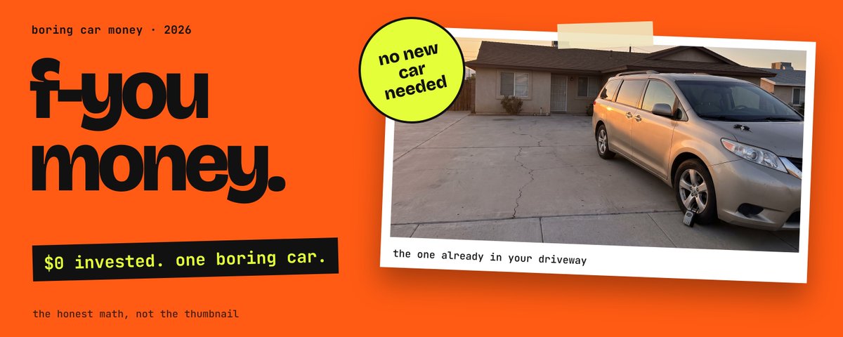 how to make f-you money with $0 invested in 2026 (using the car you already own)