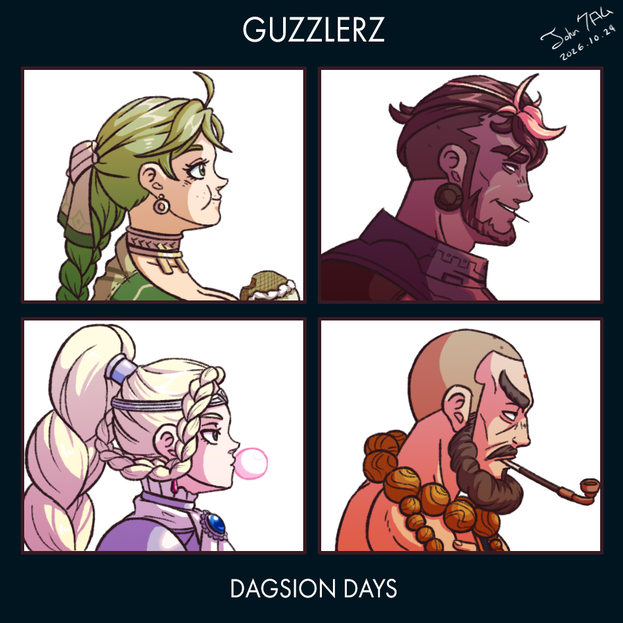 JohnChrom's tweet photo. Fortune's Weave Starter Quartet. The Guzzler, The Gobbler, The Drinker and the Cheeser.  
グザラン (Guzran) 
ソフィア (Sofia) 
ヨーカイ (Yang) 
カターニャ (Catania)  
#FireEmblem 
#ファイアーエムブレム https://t.co/ITGfEUKYoT