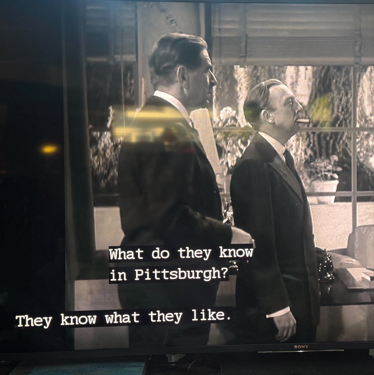 FrankTracy's tweet photo. I’m watching Sullivan’s Travels and love that there could be great writing like this during rapid-fire dialogue and they would just plow ahead without waiting for the laugh. Sorry for cropping out Joel McRea who delivers the line. #TCMParty https://t.co/Ab2ZfHOjJX
