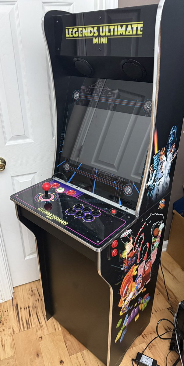 RetroCak's tweet photo. Saying goodbye to my Legends mini in its current form. Its facelift could be as simple as a paint job, but I’m hoping to accomplish a major overhaul. #arcade #mod #homearcade #retrogaming #atgames #mancave https://t.co/u7V26FcoGV