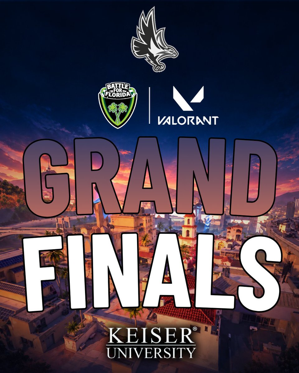 Keiser_Esports's tweet photo. THE SEAHAWKS ARE BACK BABY!
Keiser University VALORANT defend their Battle For Florida title tomorrow @ 6:30 PM EST!
https://t.co/O4UPOllWiD
#KUWIN #VALORANT https://t.co/hsLB5gXFm3