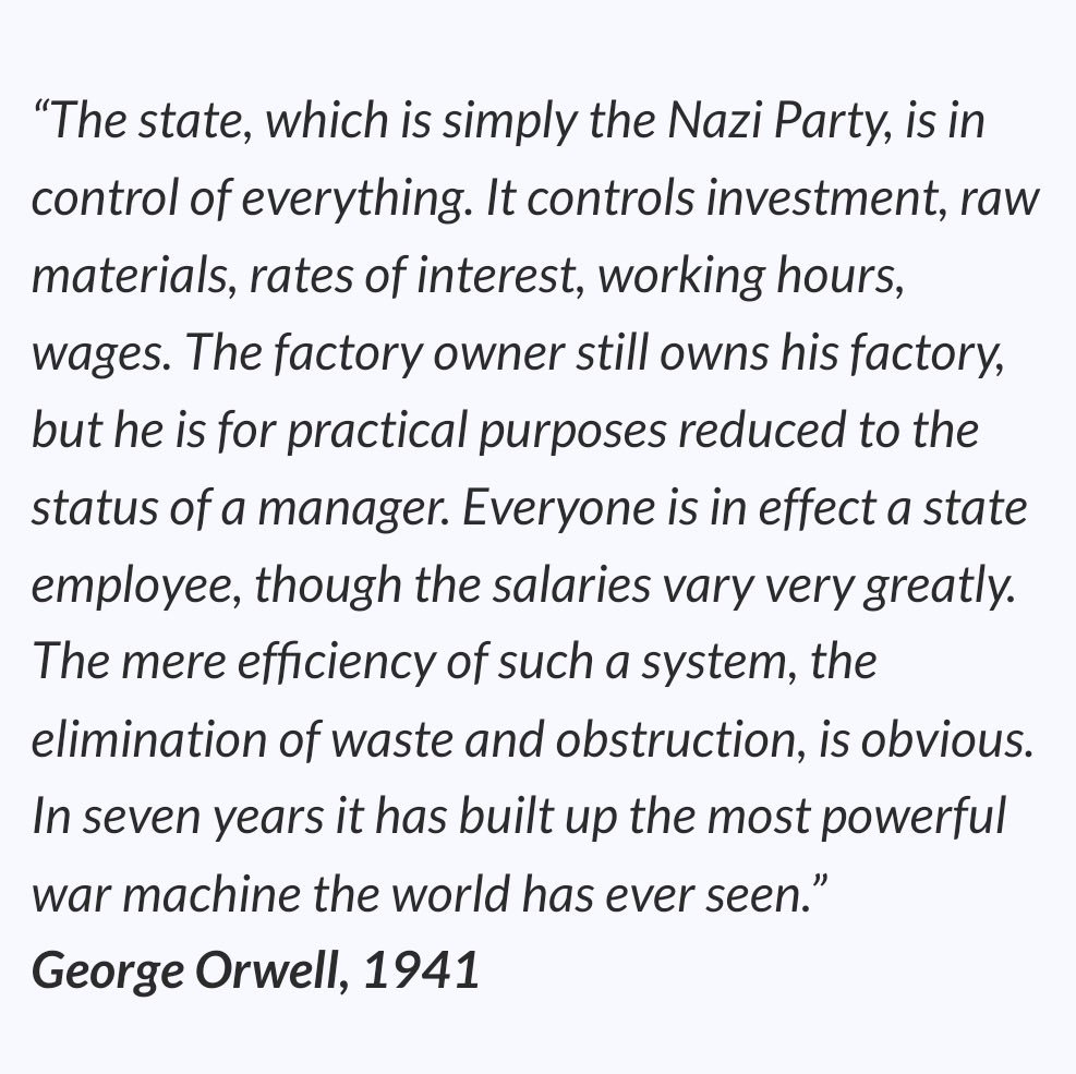 Perusinimon's tweet photo. @avidseries Absolute nonsense.

Just to deal with your first point. The Nazi's, just like the USSR and CCP, instituted state labour unions and  cracked down on any attenpts by workers to independently organise.

There was no free market in reality https://t.co/Z0TMlM0vNj