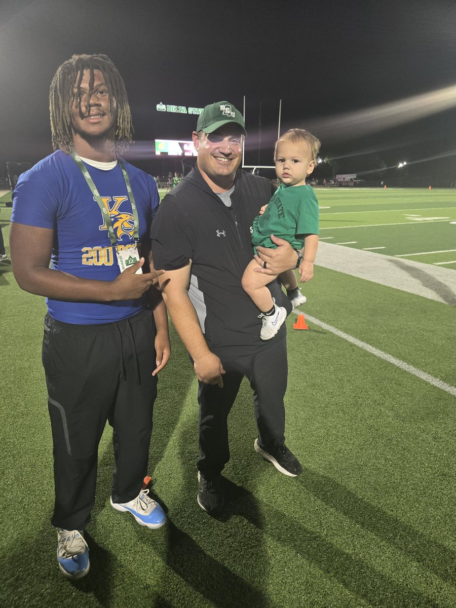 Christian50631's tweet photo. Thankful for the opportunity to attend Delta State’s Homecoming Game! 🐺🏈 Great experience and excited to keep building relationships with the coaching staff! #DSU #RecruitMe @CoachMort57 @coachclayisbell https://t.co/SogcJXYR03
