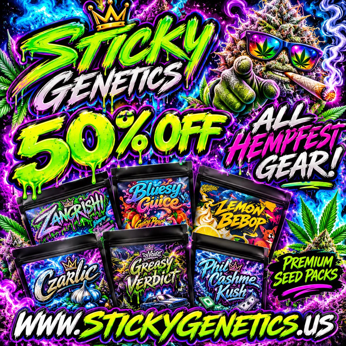 stickygenetics's tweet photo. https://t.co/Q1dDkyyc5V

All Hempfest cannabis seeds are 50% off!! https://t.co/yrzVnuKXu6