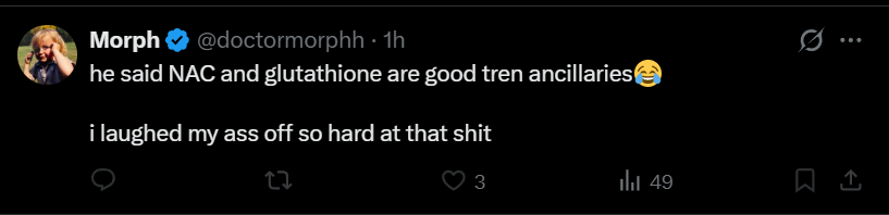 NoCopesX's tweet photo. @BasedBiohacker @gaezpeat @BasedBiohacker  tell this pussy to stop lying, those were just two things out of a 10+ compound ancillary list. mf is demonic, also unblock me so i can directly dismantle your copes. https://t.co/9ZEIU33zDs