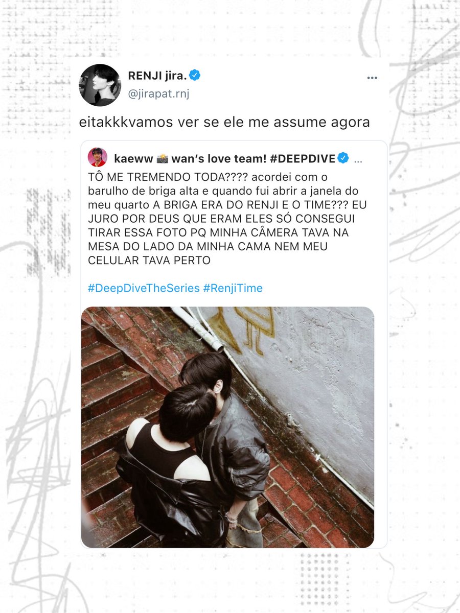 _uketji's tweet photo. minha au renjitime que nunca vai ver a luz do dia pq n consegui postar antes do anúncio de namoro secreto deles q acabou com minha fic https://t.co/PpOwv1zSwL
