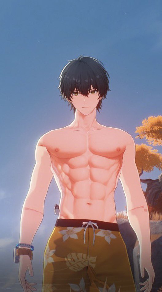 gamemenmedia's tweet photo. Rover needs a shirtless summer outfit next year in wuthering waves https://t.co/mYE5Jgj2cR